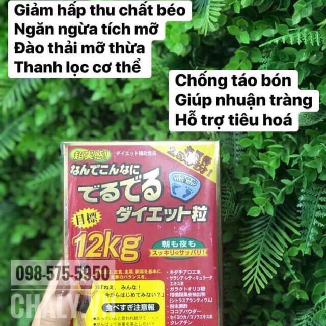 Viên uống giảm cân 12kg Deru Deru Minami Healthy Foods 75 gói x 6 viên nội địa Nhật