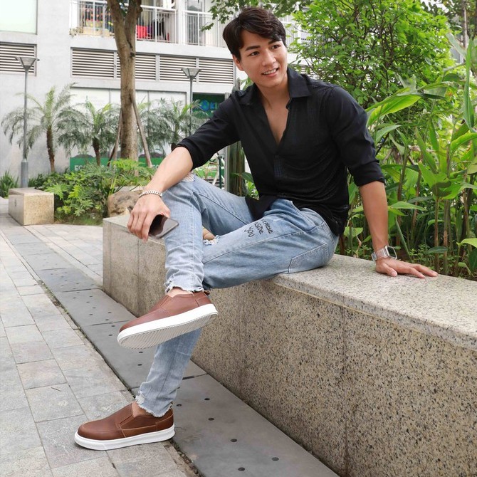 Giày lười nam Slip on nam da thật Manlio Legat màu nâu G1451-BN | BigBuy360 - bigbuy360.vn