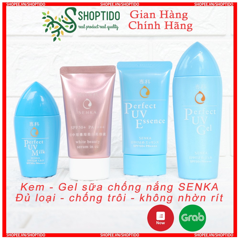  Kem Chống Nắng SENKA Perfect UV Essence SPF50+ PA++++ 50gr Npp Shoptido