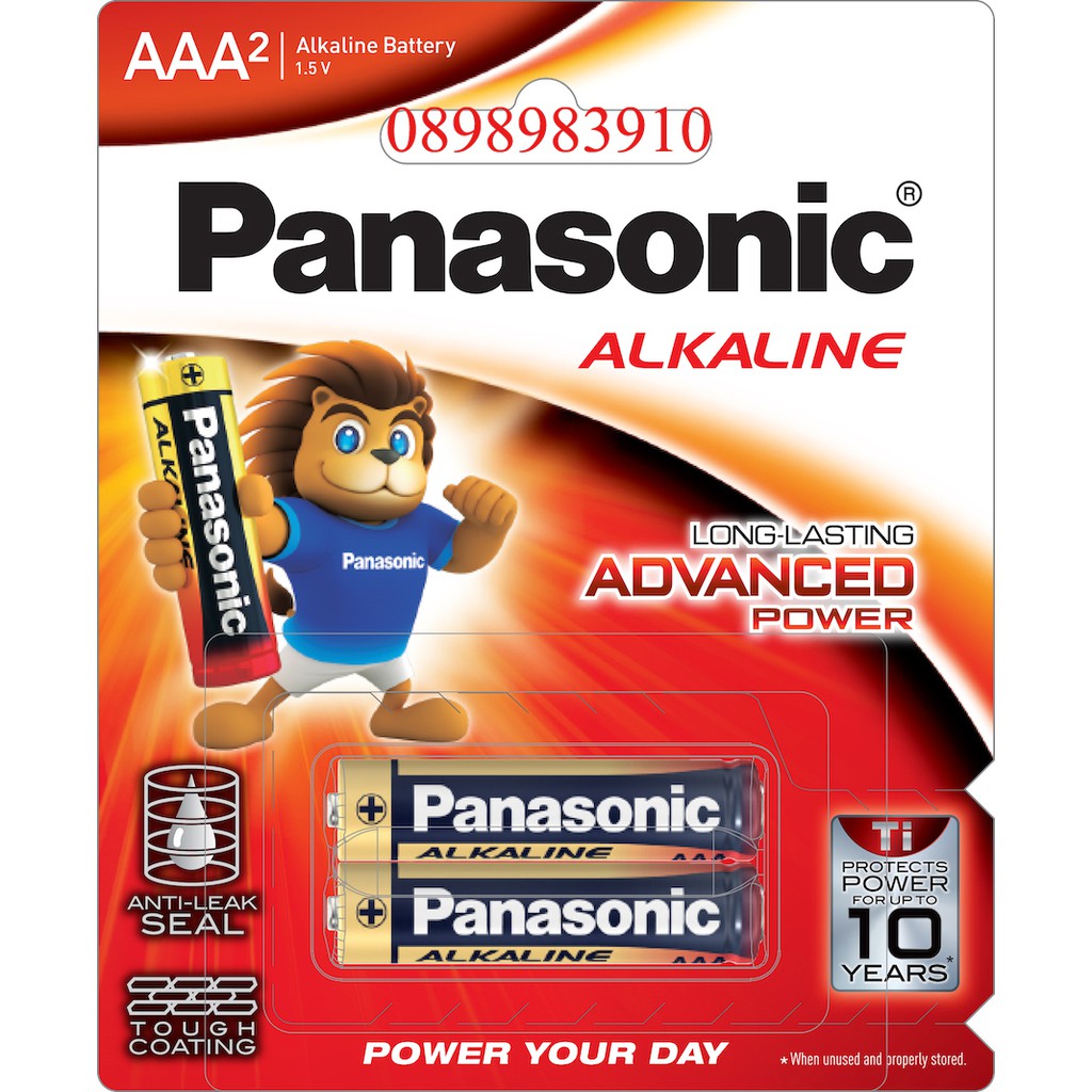 Pin AAA PANASONIC alkaline 1,5V LR03T/2B vỉ 2 viên chính hãng