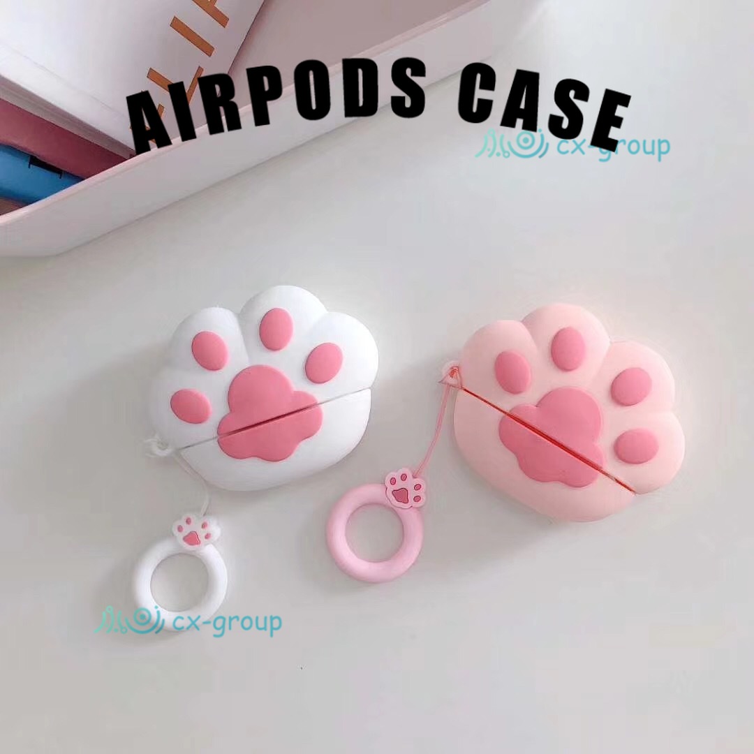 Ốp lưng Cute Cat paw bluetooth headset protective case for airpods 1/2 pro colorful Wireless Headphones  silicone airpods  casing cover