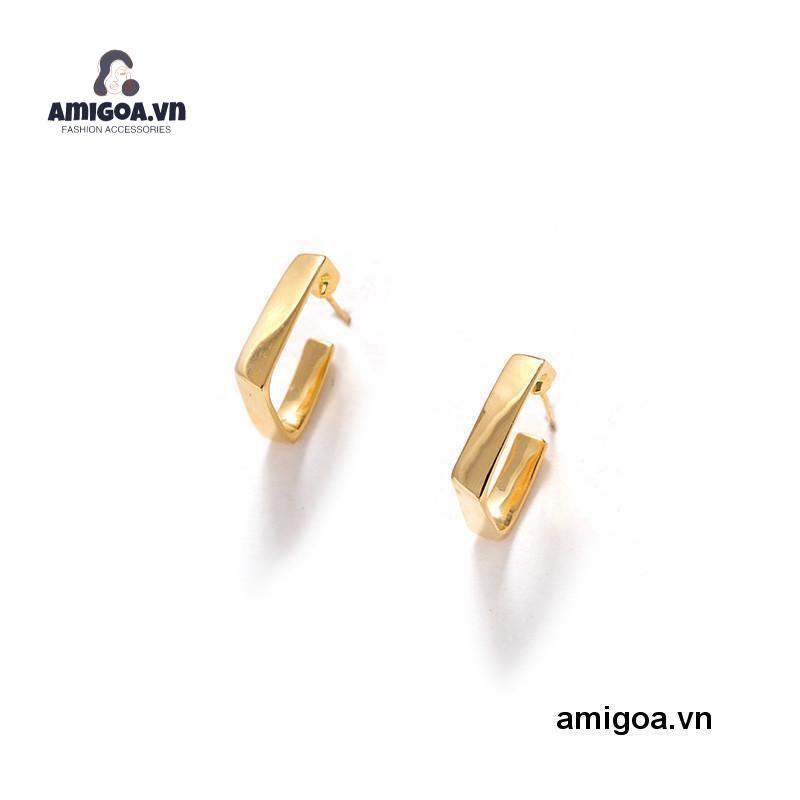 ✨✨Cặp bông tai mạ bạc 925 hình vuông độc đáo phong cách Hong Kong cổ điển