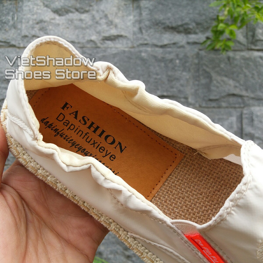 Slip on nam - Giày lười vải nam cao cấp "Champion" - Vải polyester màu (Be) - Mã SP 2923 | BigBuy360 - bigbuy360.vn