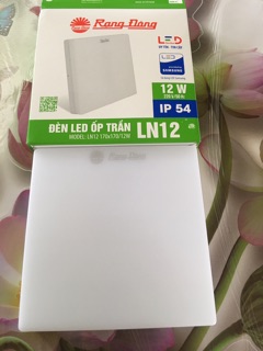 Đèn led ốp trần vuông 12w Rạng đông