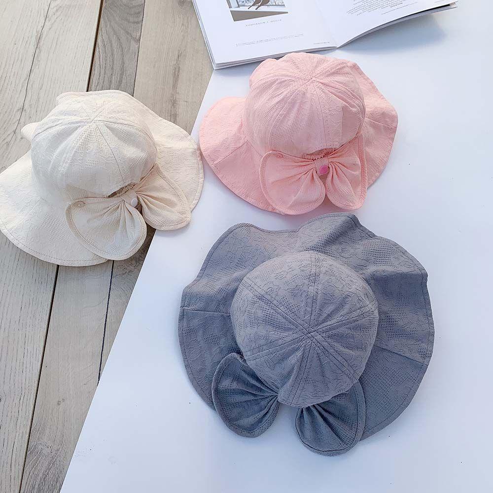 Nón Bucket Đi Biển Phối Nơ Cho Bé Gái