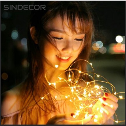 Dây đèn led trang trí fairylight đom đóm có sẵn pin dài 1m-2m-3m