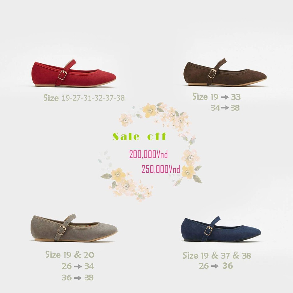 SALE OFF GIÀY BÚP BÊ VNXK - GIÀY ĐÔI MẸ VÀ CON