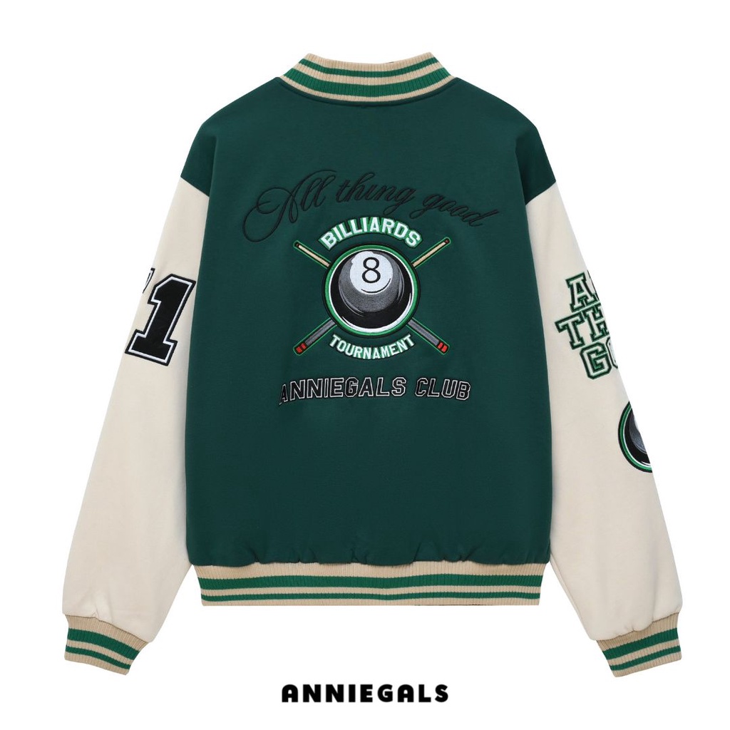 Anniegals - Áo khóac bomber bóng chày phối màu - Billards Club Vasity