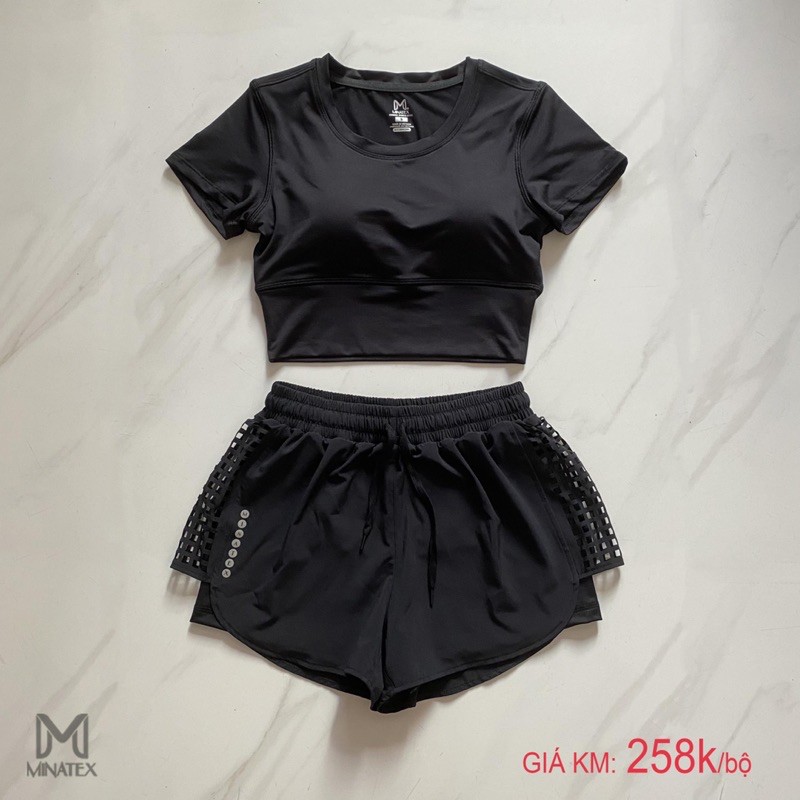 Bộ croptop quần đùi 2 lớp kèm mút ngực MINATEX