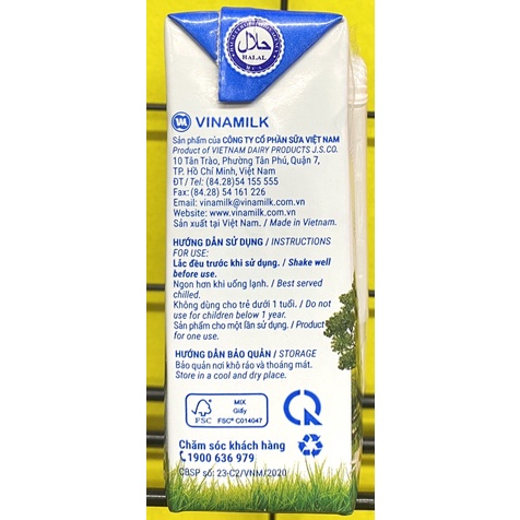 Lốc 4hộp sữa tươi tiệt trùng Vinamilk Green Farm 110ml