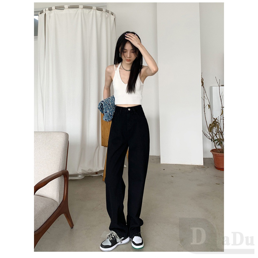 Daduhey Quần Jeans Dài Lưng Cao Plus Size Cho Nữ