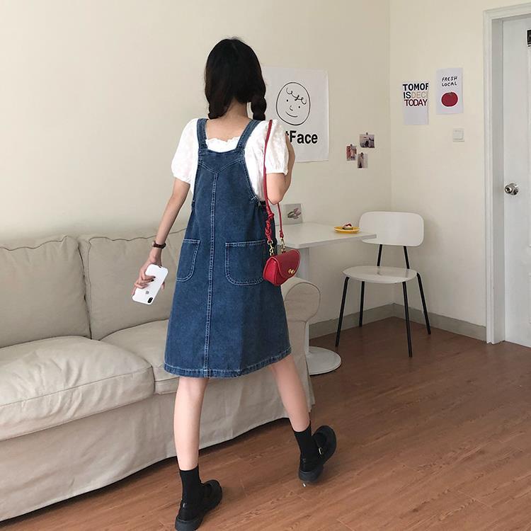 Đầm Yếm Denim Phong Cách Hàn Quốc Dành Cho Nữ