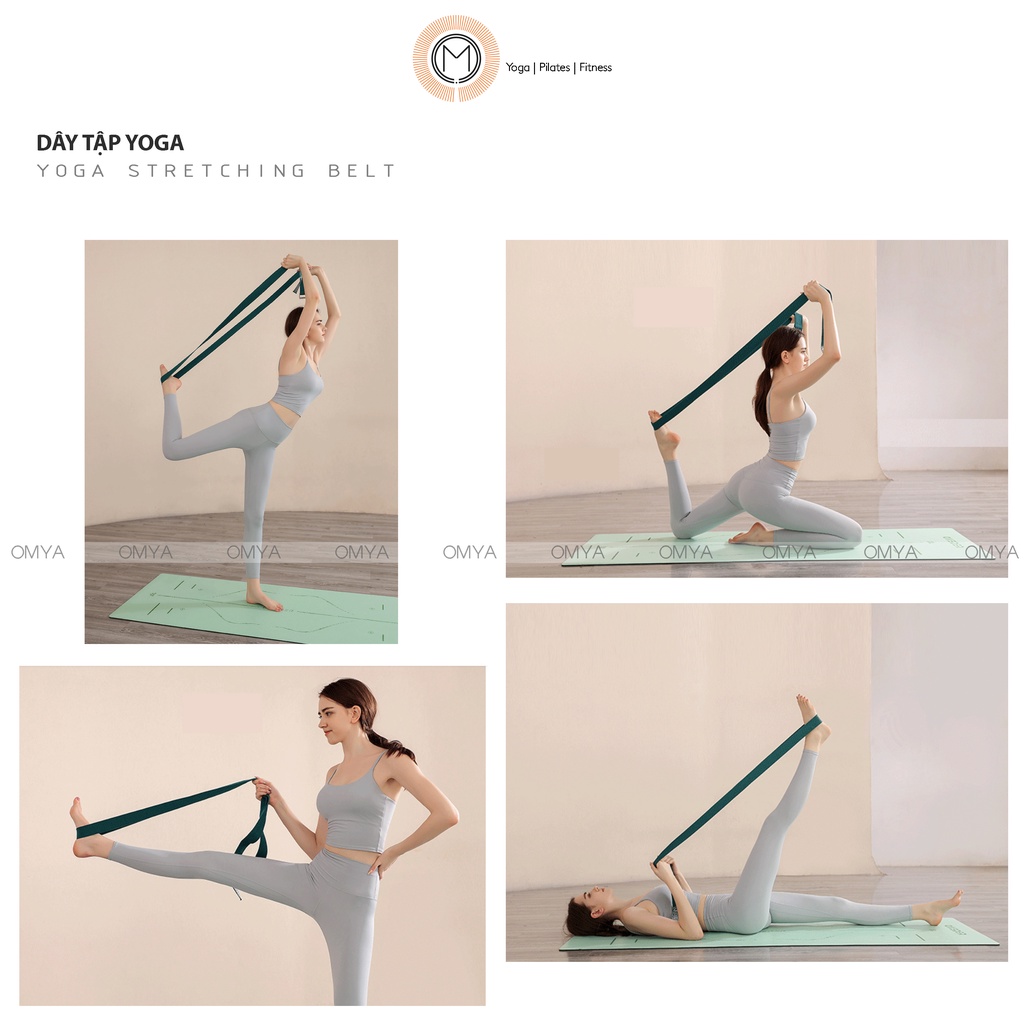 Dây tập yoga vải cotton, dây đai buộc thảm và hỗ trợ vận động