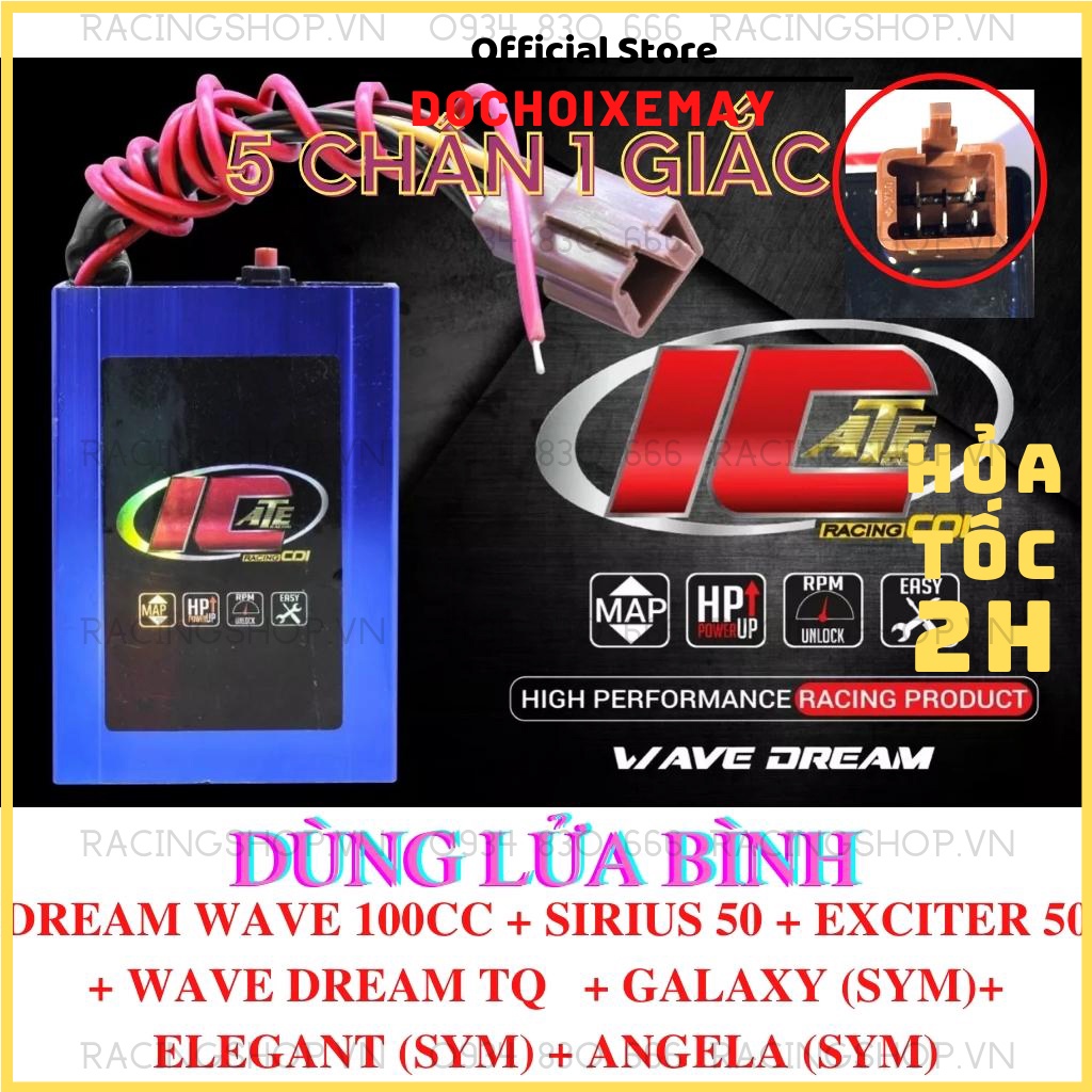Ic độ ATE Racing mở tua 8 map dream wave fu neo wave a 110 galaxy elegant blade 110 sirius RC exciter 135 DOCHOIXEMAY