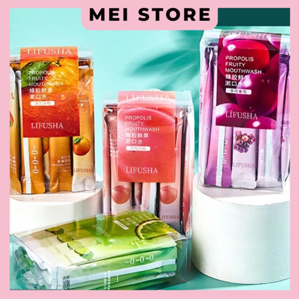 [Hộp 20 gói] Nước Súc Miệng LIFUSHA Kháng Khuẩn Nội Địa Trung Hương Trái Cây