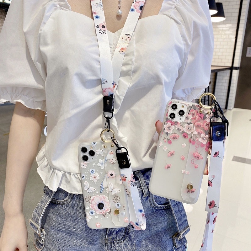 Ốp Điện Thoại Silicon Có Dây Đeo Chéo Cho Samsung A73 A53 A33 A03 S22 S21FE S21 S20 Ultra S20+ Note 10 Lite Note 10+