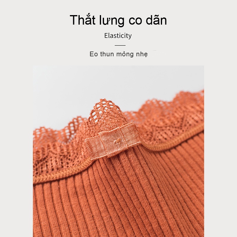 Quần sịp cô gái giữa eo bằng vải cotton trang trí ren Nhật Bản sexy phụ nữ thoáng khí | BigBuy360 - bigbuy360.vn