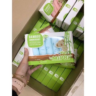 Set 6 khăn sữa sợi tre 3 lớp Mipbi 30x30cm cho bé, khăn mặt trẻ em mềm mại thấm hút - Monnie Kids