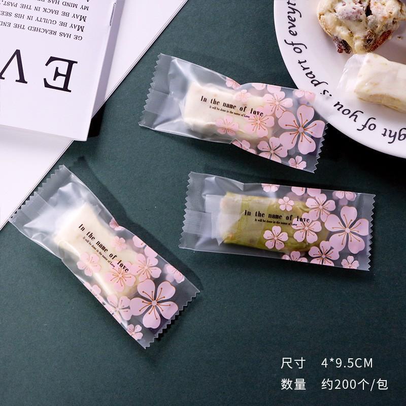 20 chiếc Túi đựng kẹo Nougat, vỏ túi gói kẹo hạnh phúc  nhiều mẫu loại hàn miệng size 4*9 cm, và 4*9,5 cm