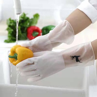 Mua Găng tay cao su rửa bát siêu dai màu trắng  găng tay đa năng dùng làm bếp  vệ sinh  giặt quần áo