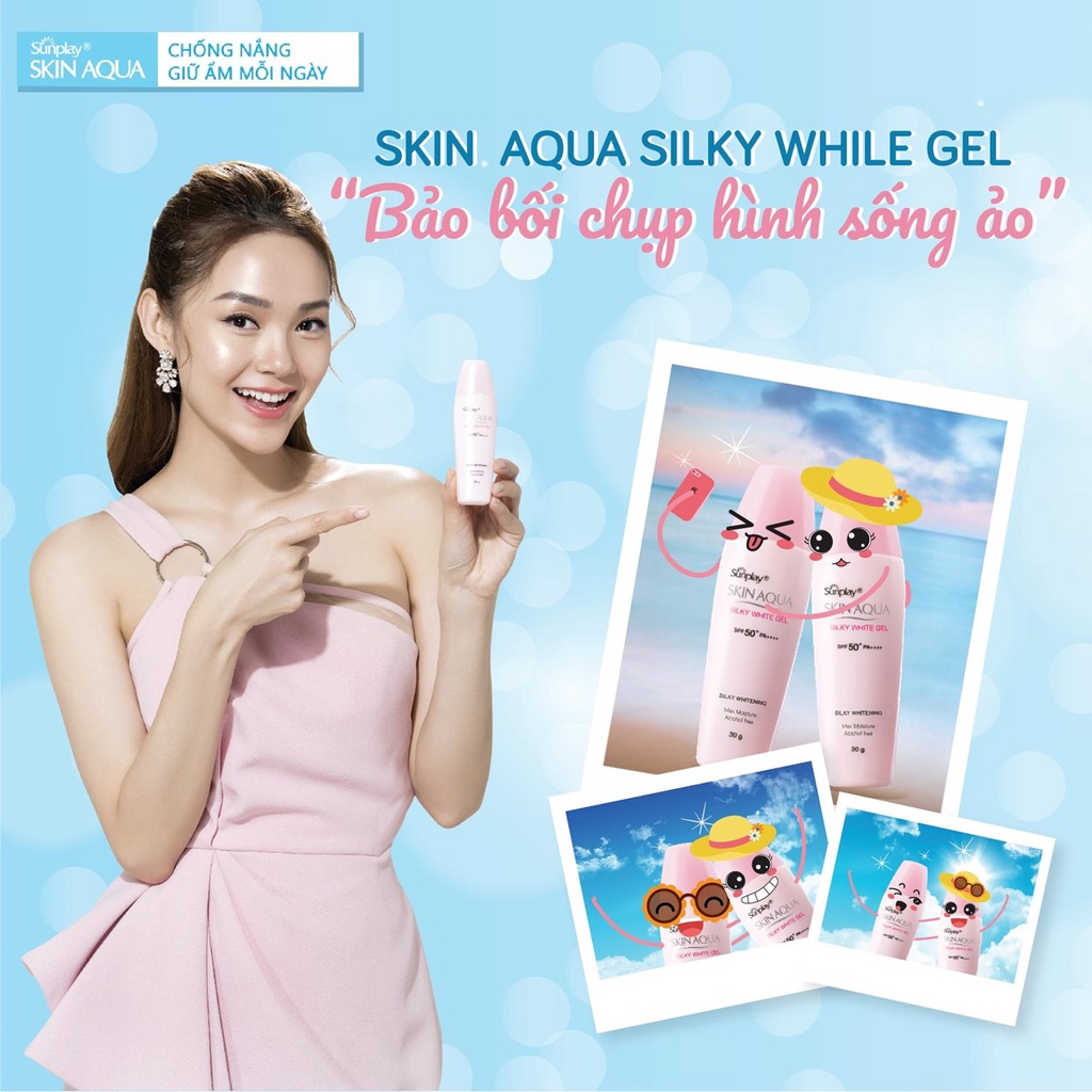 Gel Chống Nắng Dưỡng Da Trắng Mịn Sunplay Skin Aqua SILKY WHITE GEL SPF50+ PA++++