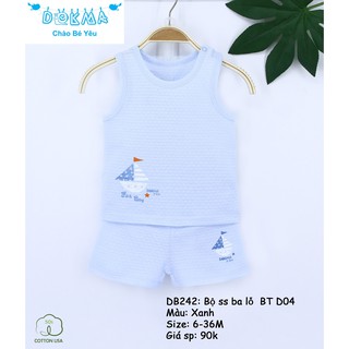 Bộ ba lỗ bé trai cotton thông hơi DOKMA DB242