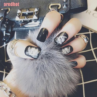 Set 24 móng tay giả màu đen thời trang đẹp mắt