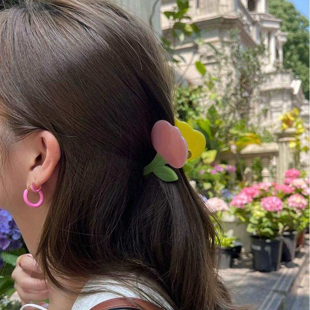 Kẹp Tóc Hình Hoa Tulip Phong Cách Pháp Đơn Giản Cho Nữ