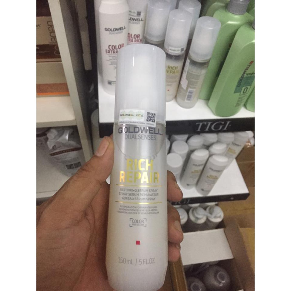 Xịt dưỡng tóc Goldwell Rich Repair bảo vệ tóc khô xơ hư tổn 150ml - Chính Hãng