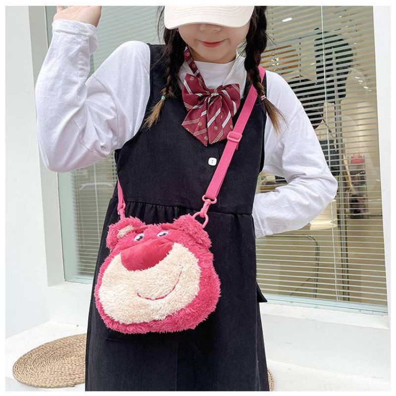 Túi đeo vai hình Gấu Lotso dễ thương phong cách Nhật Bản