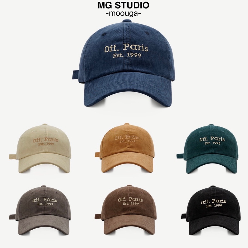 Mugua Sản Phẩm MG STUDIO / ins Mũ Bóng Chày Nhung Kẻ Thời Trang Đường Phố Hàn Quốc Dành Cho Cặp Đôi