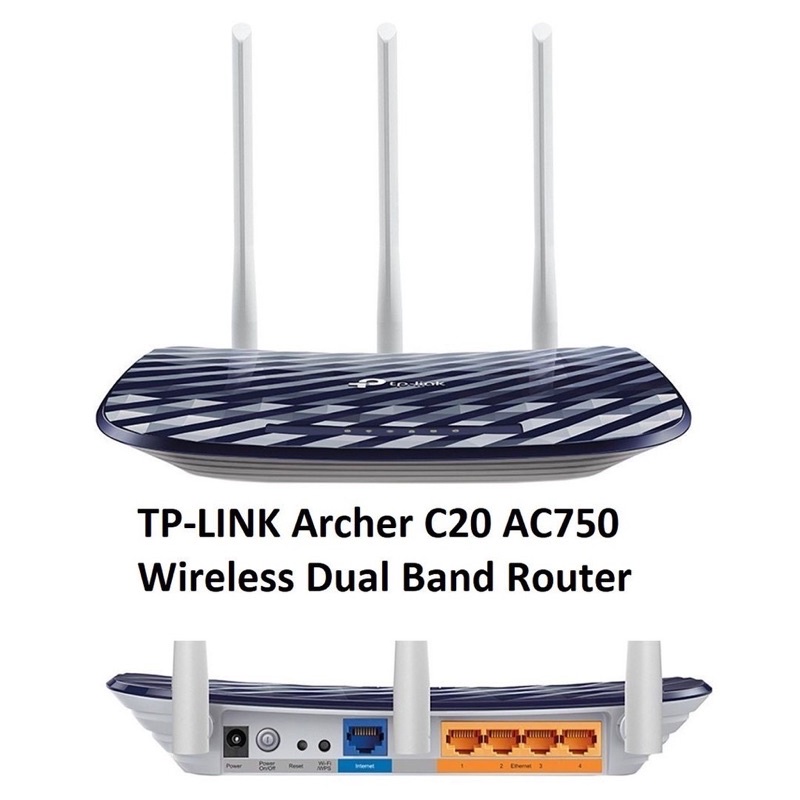 Bộ phát Wifi TPlink AC750 - Archer C20 2 băng tần 5G và 2.4G