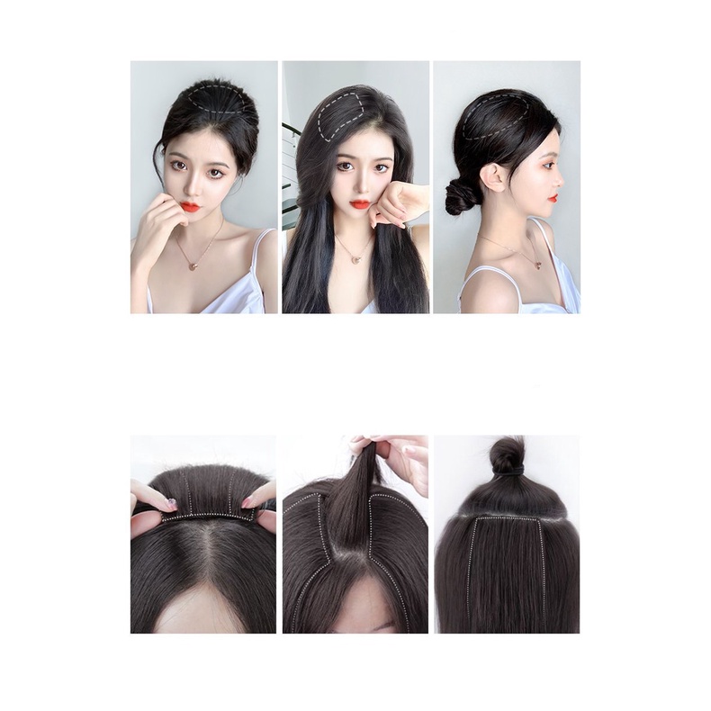 Tóc giả nữ Comavi kẹp tóc giả cao cấp tăng độ phồng cho tóc 20cm TG13