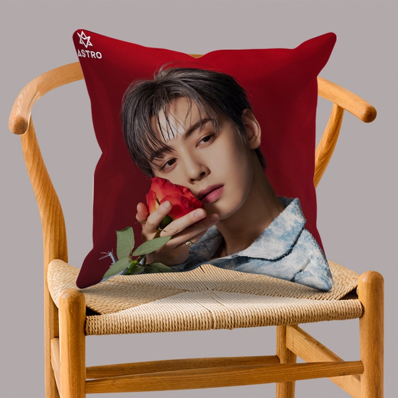 Cha Eun Woo  Vỏ Gối Polyester In Họa Tiết Sáng Tạo Trang Trí Nhà Cửa