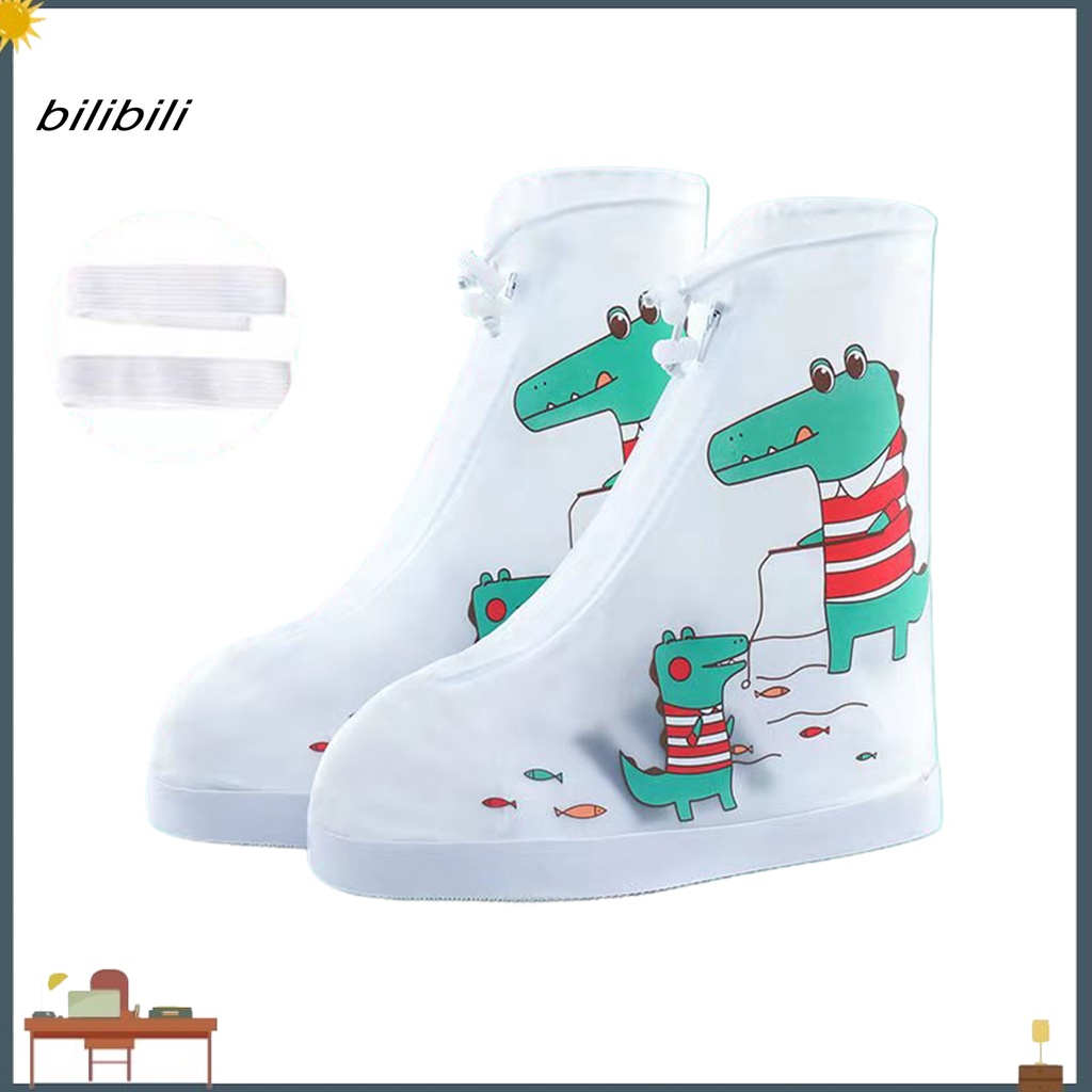 Giày đi mưa ngoài trời unisex chống thấm nước họa tiết động vật hoạt hình dành cho trẻ em