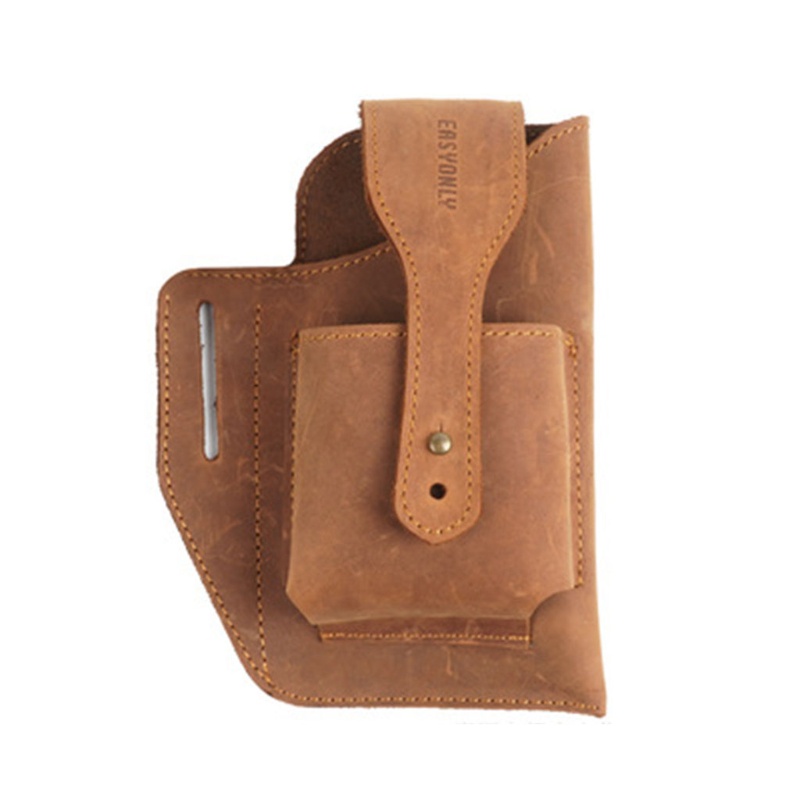 Túi Đeo Hông Bằng Da Bò Đa Năng Kèm 2 Móc Khóa Phong Cách Phục Hưng