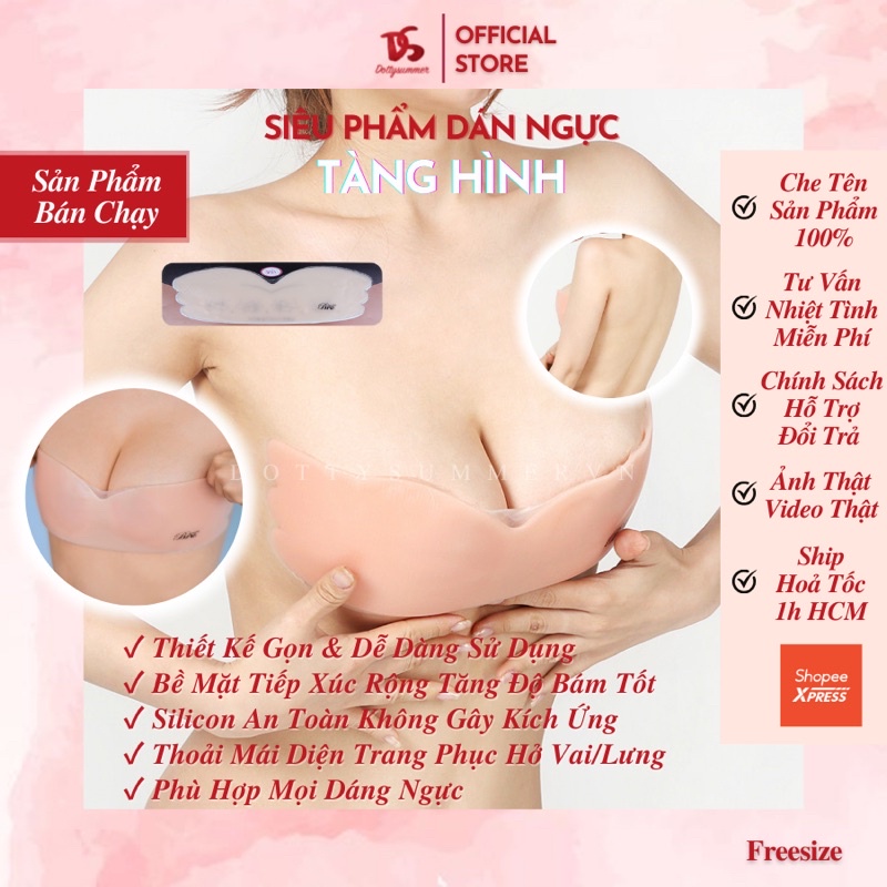 Miếng Dán Ngực Silicon Siêu Mỏng, Cố Định & Gom Ngực Diện Trang Phục Hở Không Mặc Bra