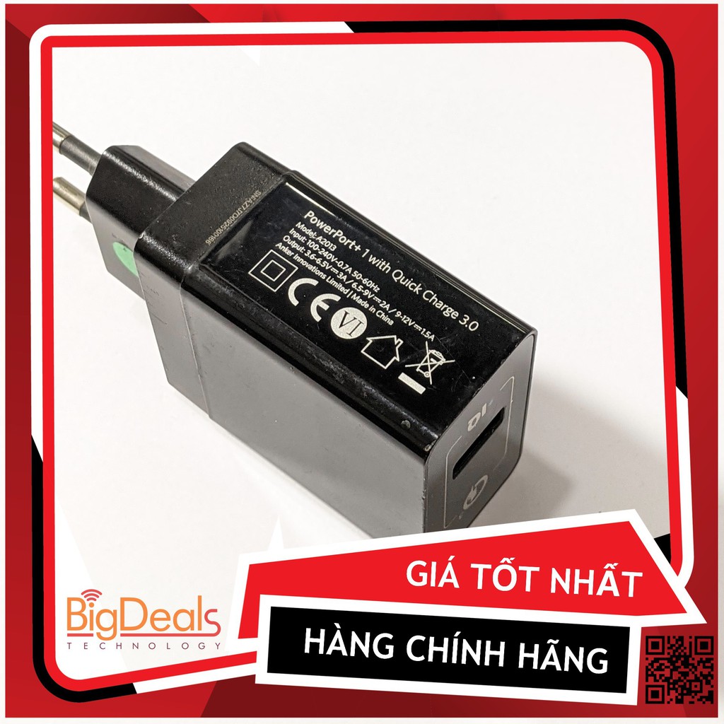 Sạc ANKER PowerPort+ 1 cổng 18w Quick Charge 3.0 - A2013 qua sử dụng