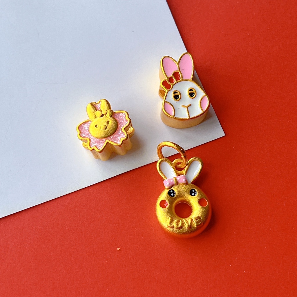 Hạt Xỏ Vòng Tay / Vòng Cổ Handmade Chống Trượt Không Gây Dị Ứng Hình Thỏ Dễ Thương