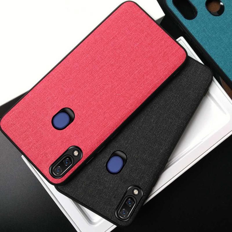 Ốp điện thoại từ nhựa cứng PC mặt vải nhiều màu thời trang cho Samsung Galaxy M20