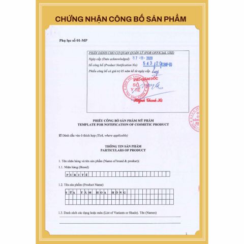 Dây Sữa tắm Purite Hoa Hồng 10 gói