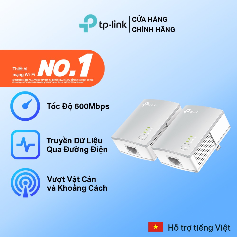 [Mã ELRE150 giảm 8% đơn 250K] TP-Link Bộ mở rộng Internet qua đường dây điện AV600 600Mbps TL-PA4010KIT