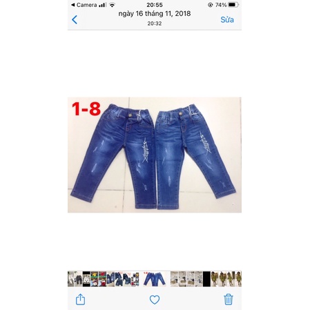 [ XẢ HÀNG ] quần jean dài lưng thun cho bé trai, chất jean đẹp, mềm, mát, co dãn, dải rút thật