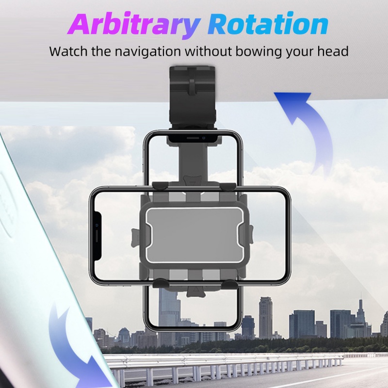 Giá đỡ điện thoại Hdoorlink thông minh xoay 360 độ gắn tấm chắn nắng trên xe hơi