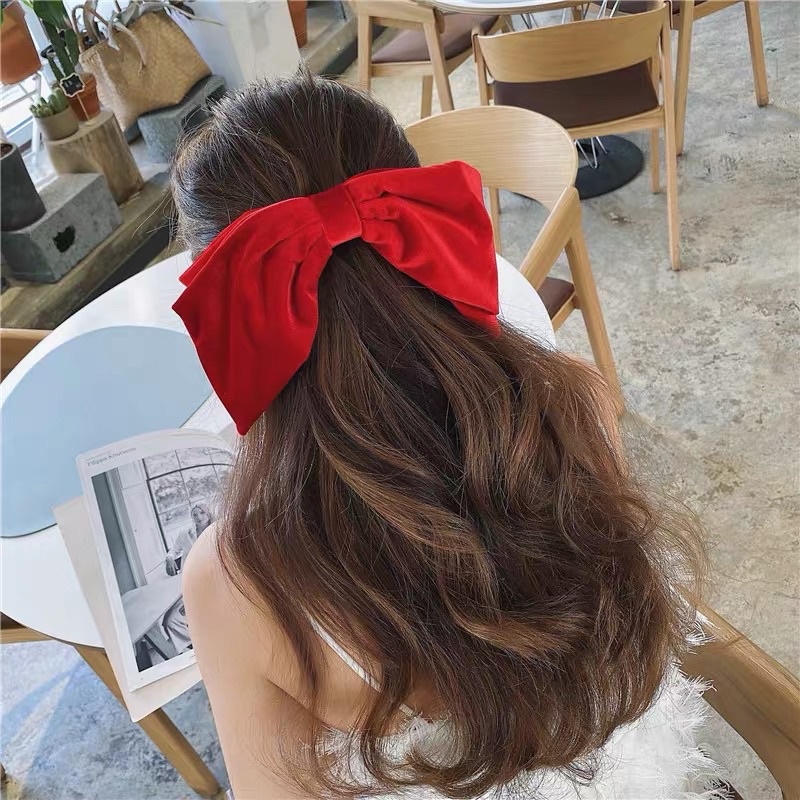 Kẹp tóc nơ nhung size to chụp ảnh cưới