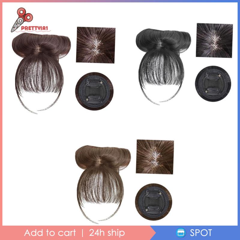 Tóc Giả 3D Kẹp Mái Trước Màu Đen Tự Nhiên Prettyia1
