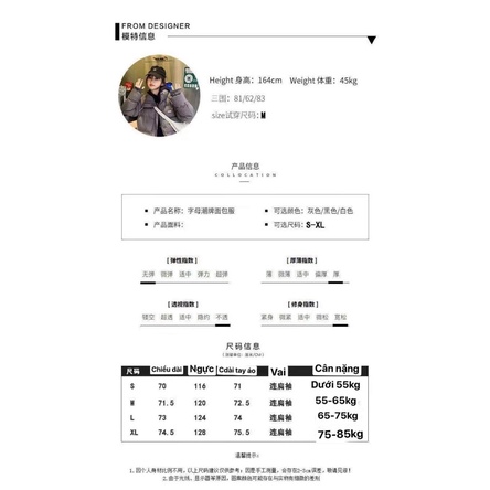 Áo phao bigsize unisex nam nữ cổ lọ tay len chống gió