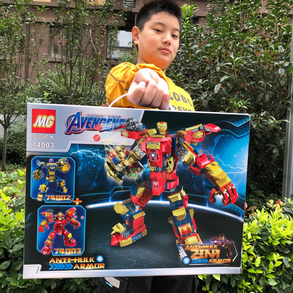 Lắp ráp xếp hình Lego siêu anh hùng 74003 : Người sắt iron man biến đổi 2 in 1