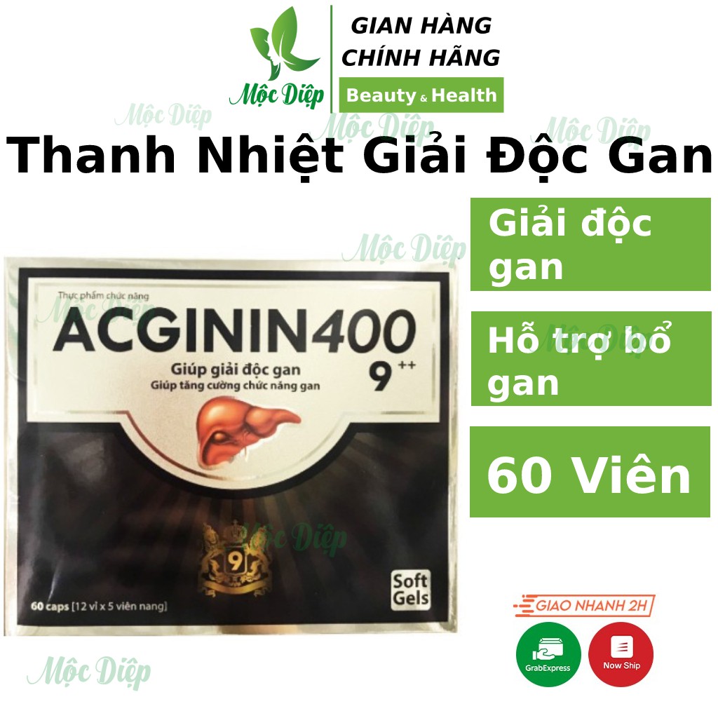 Viên uống giải độc mát gan ❤️CHÍNH HÃNG Acginin 400 ❤️ giúp tăng cường chức năng gan, bổ sung vitamin, ăn ngon miệng