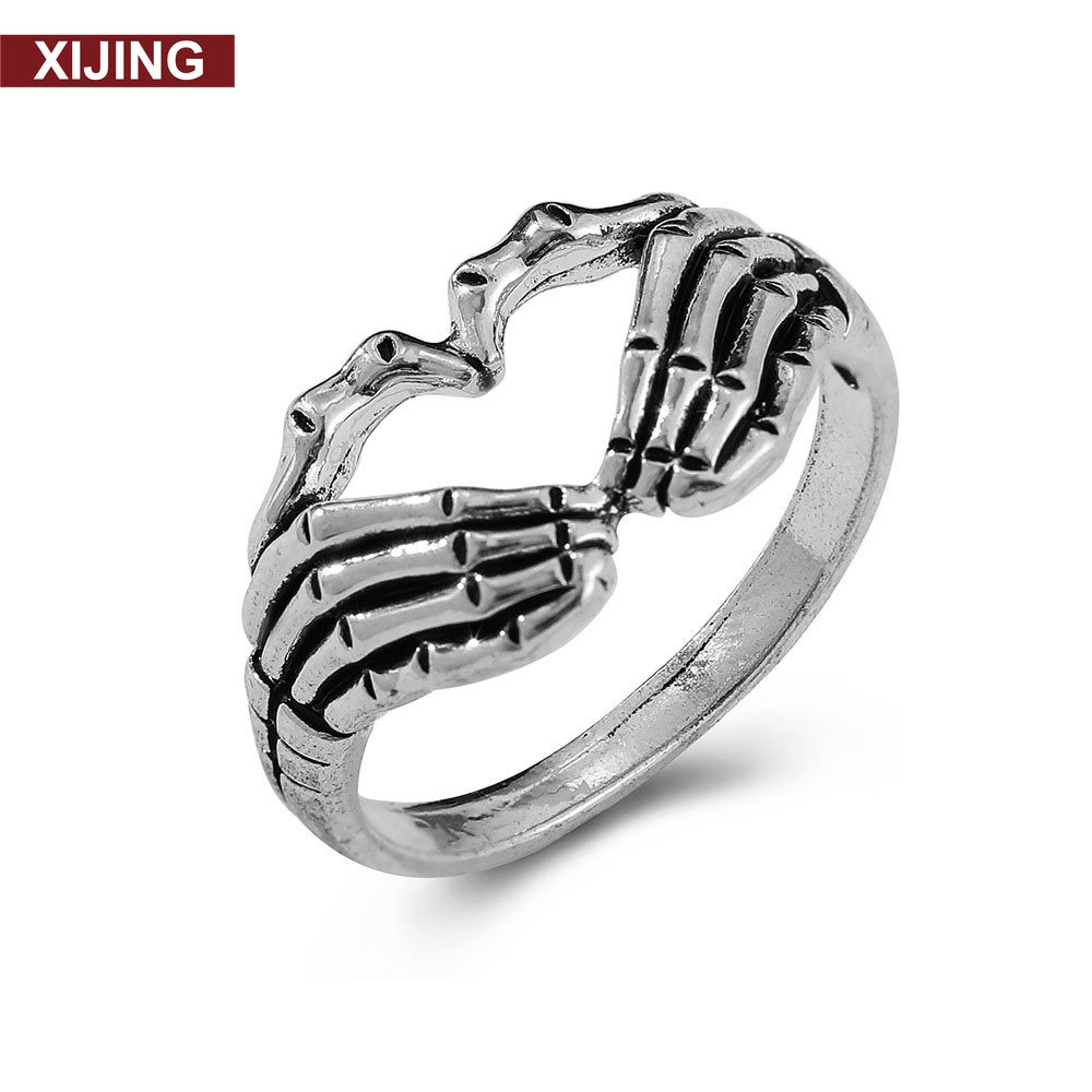 Nhẫn thời trang hình xương bàn tay phong cách hip hop đường phố cá tính